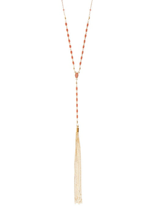 Casablanca tassel-drop necklace