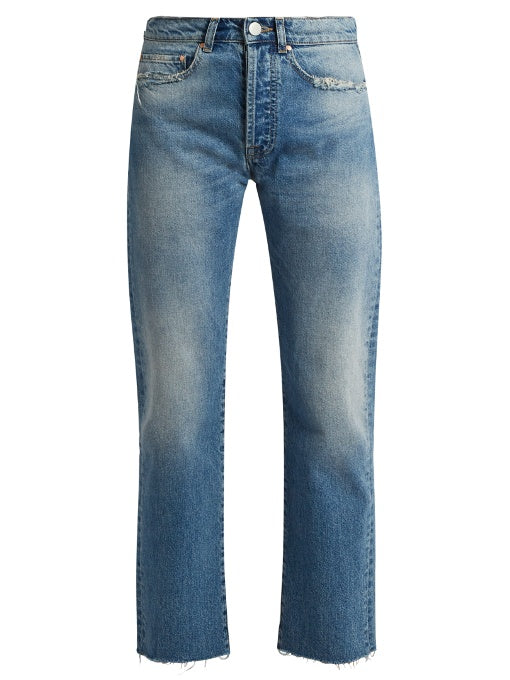 Rip distressed-pocket jeans