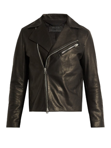Axl suede-panel leather jacket
