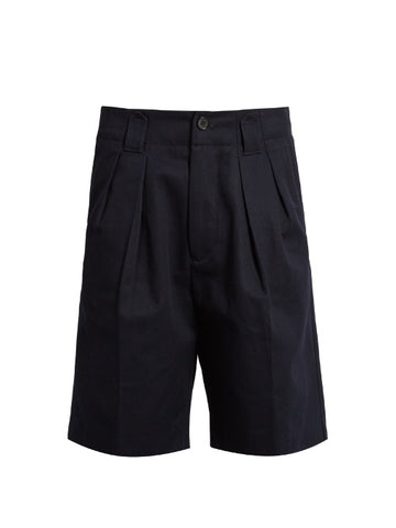 Alex H pleated cotton-twill shorts