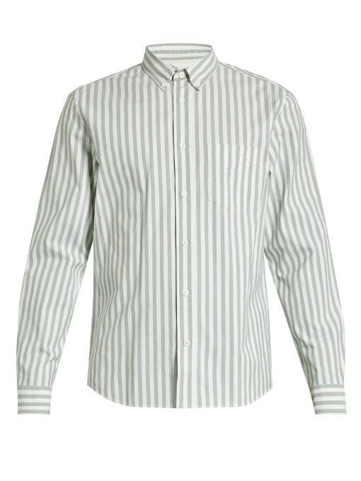 Isherwood single-cuff striped cotton shirt
