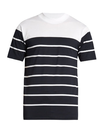 Naples contrast-yoke cotton T-shirt