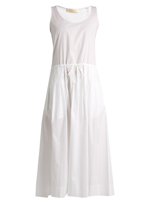 Sleeveless stretch cotton-poplin dress