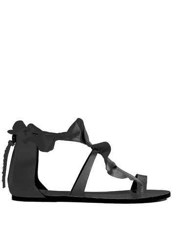 Audry ruffle-trimmed flat leather sandals