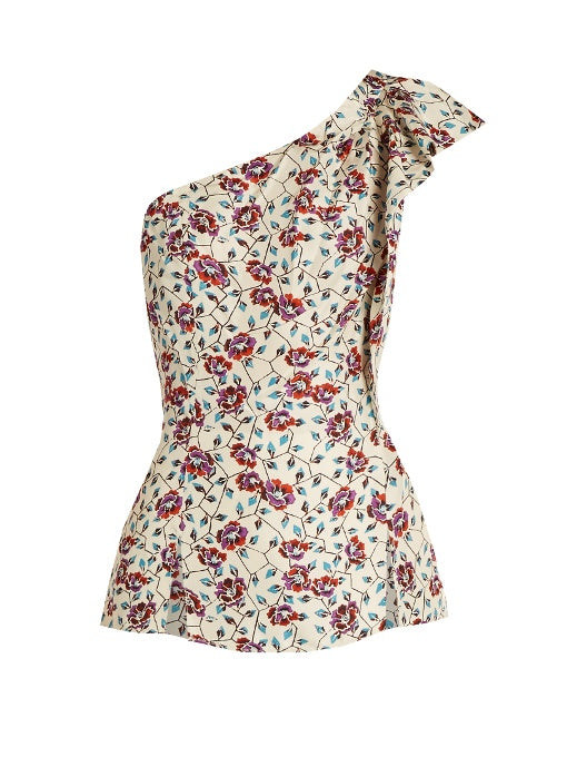 Rowina floral-print silk top