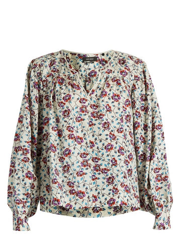 Ryton floral-print silk-habotai top