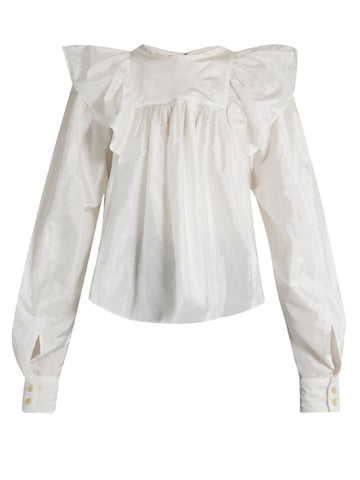 Arlington ruffled-shoulder blouse