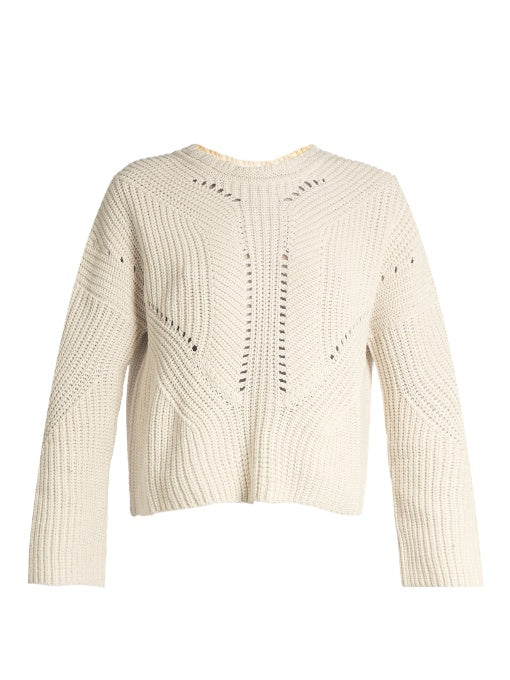 Grifin lace-up back cotton-blend sweater