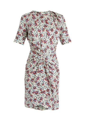 Rehora floral-print silk-habotai dress