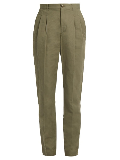Lena slim-leg cotton-blend gabardine trousers