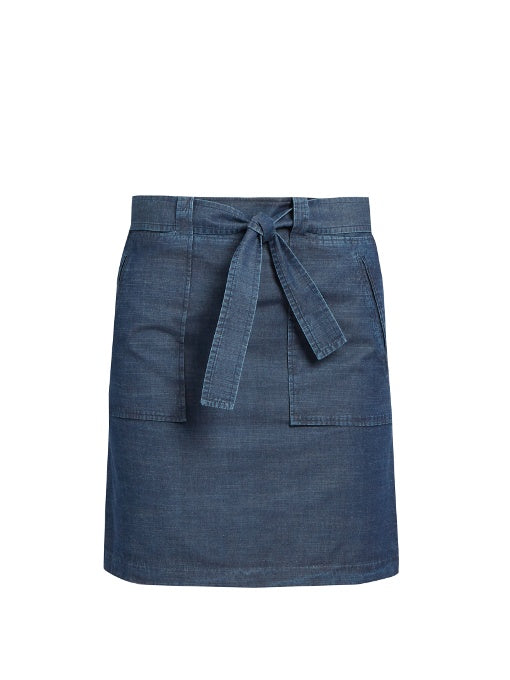 Nairobi cotton-chambray mini skirt