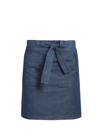 Nairobi cotton-chambray mini skirt