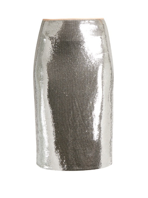 Sequin-embellished pencil skirt