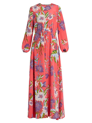 Floral-print silk maxi dress