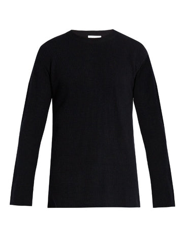 Waffle-knit cashmere sweater