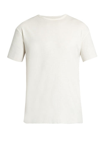 Raw-edge cotton T-shirt