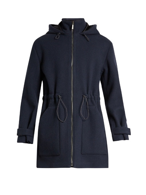 Zip-through wool duffle coat