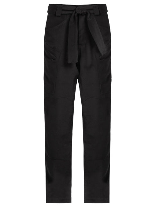 Zip-pocket silk combat trousers
