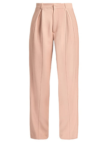 Wide-leg twill trousers