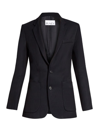 Long-line twill blazer