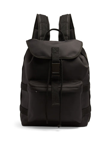 Canvas-trimmed nylon backpack